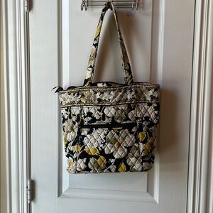 Vera Bradley Black & Yellow Floral Quilted Bag resort teacher vacation tote